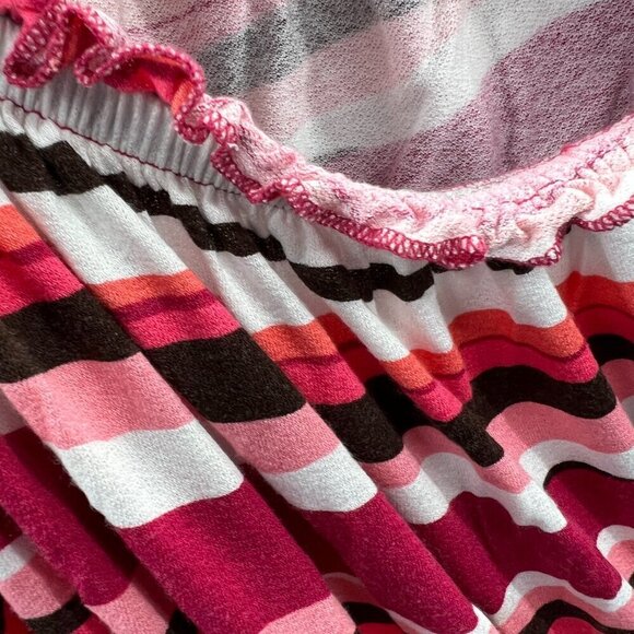 Lane Bryant Women Top 14/16 Red Pink Stripe Pullover Short Sleeves Shirt Stretch - Picture 3 of 7